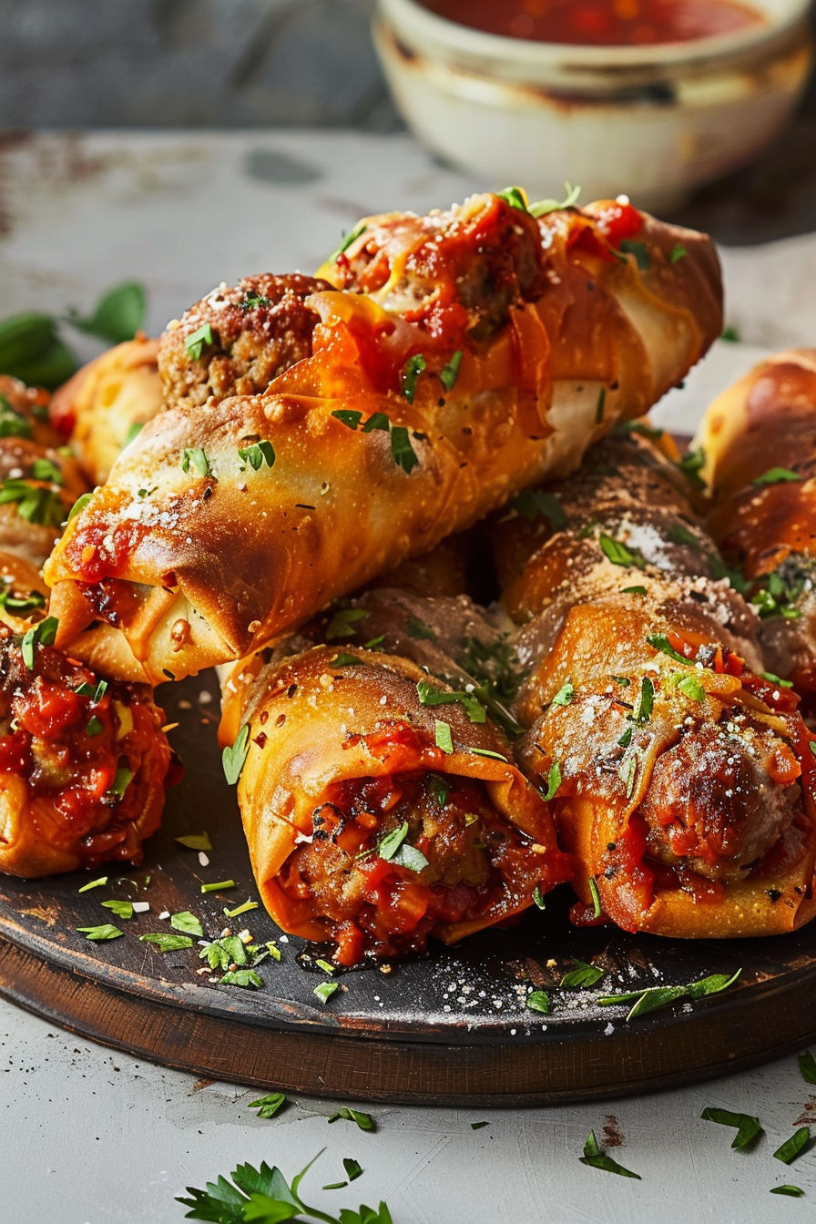 Meatballs wrapped in dough.