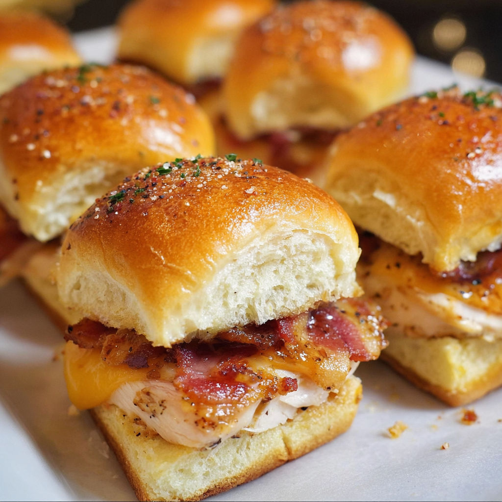 Maple chicken and turkey bacon sliders.