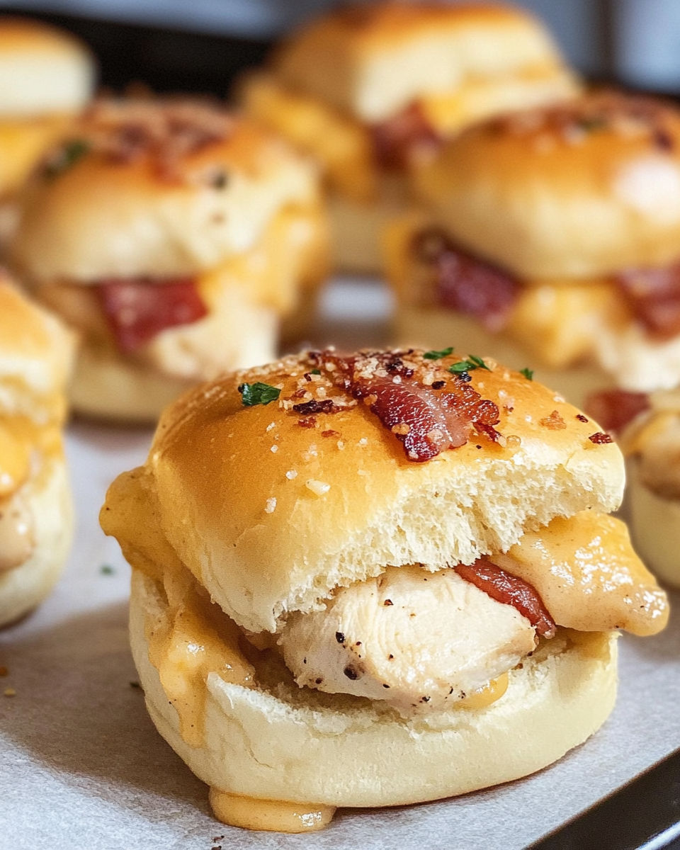 Maple chicken and turkey bacon sliders.