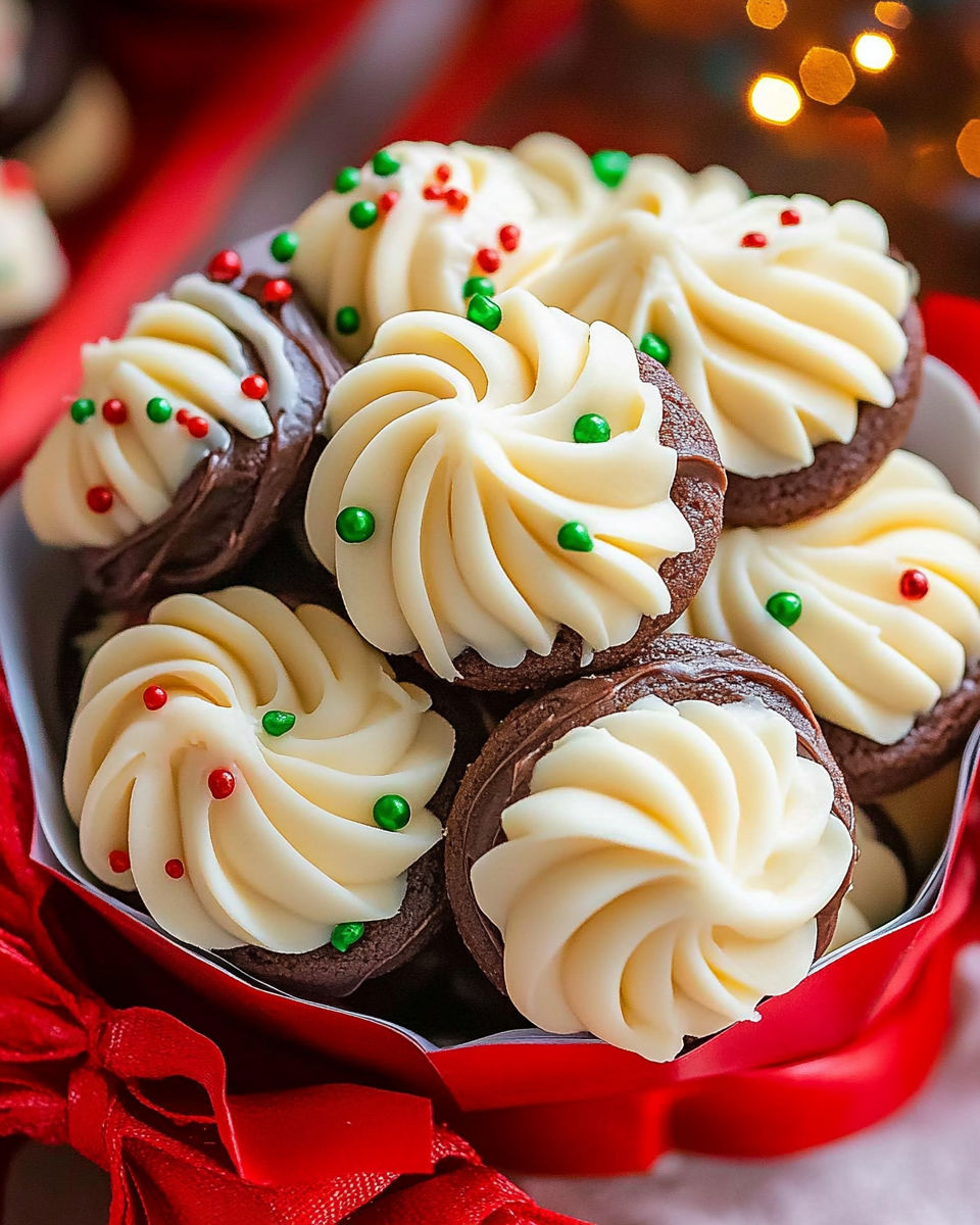 A white bowl filled with chocolate dipped cookies.