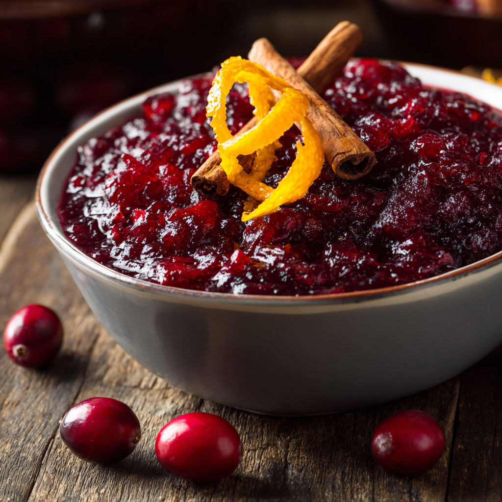 A bowl of red jello with a cinnamon stick on top.