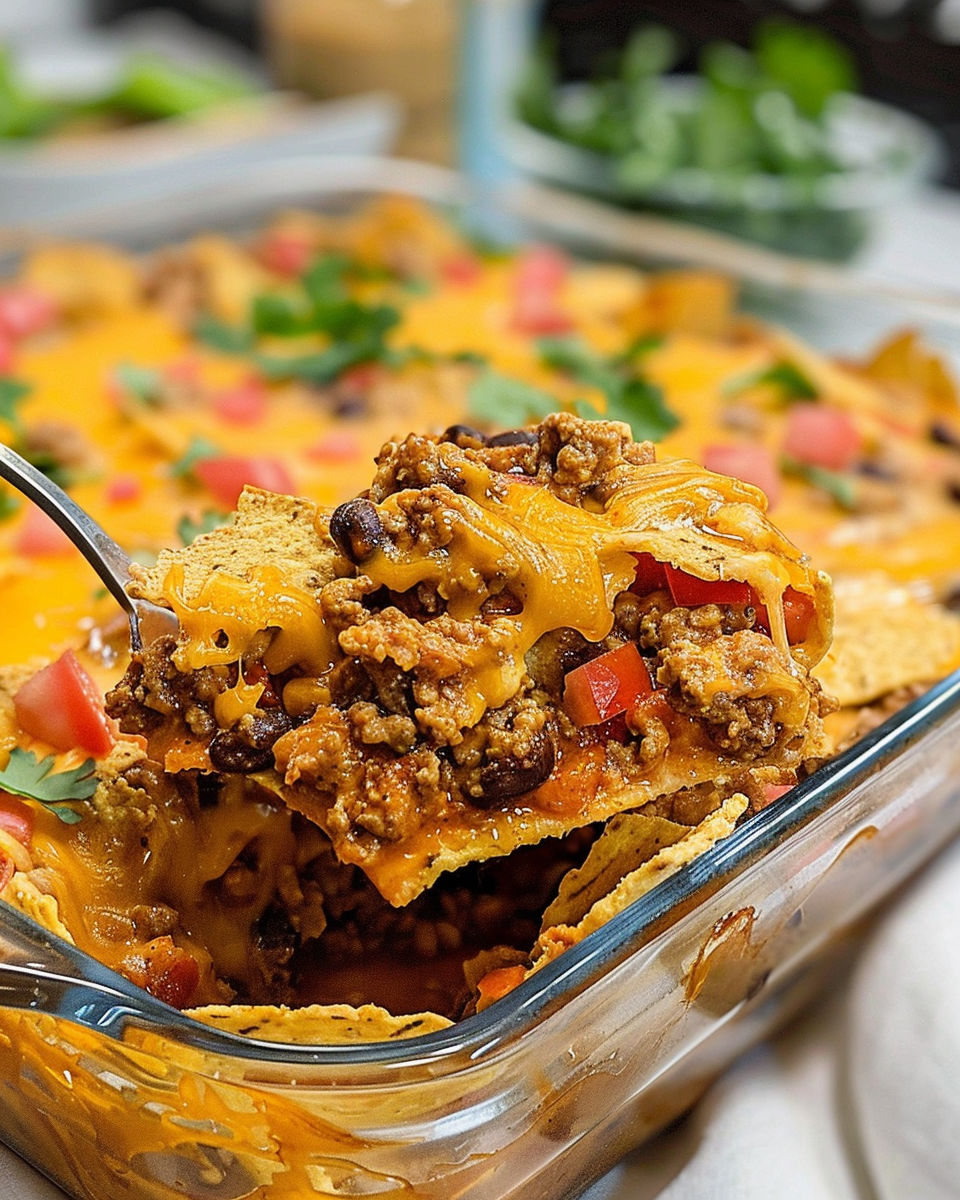 A glass dish filled with a delicious meal.