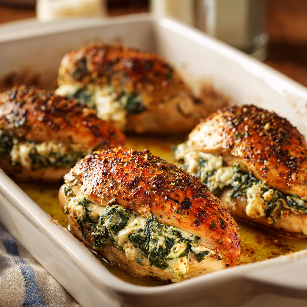 A pan of chicken with greens on top.