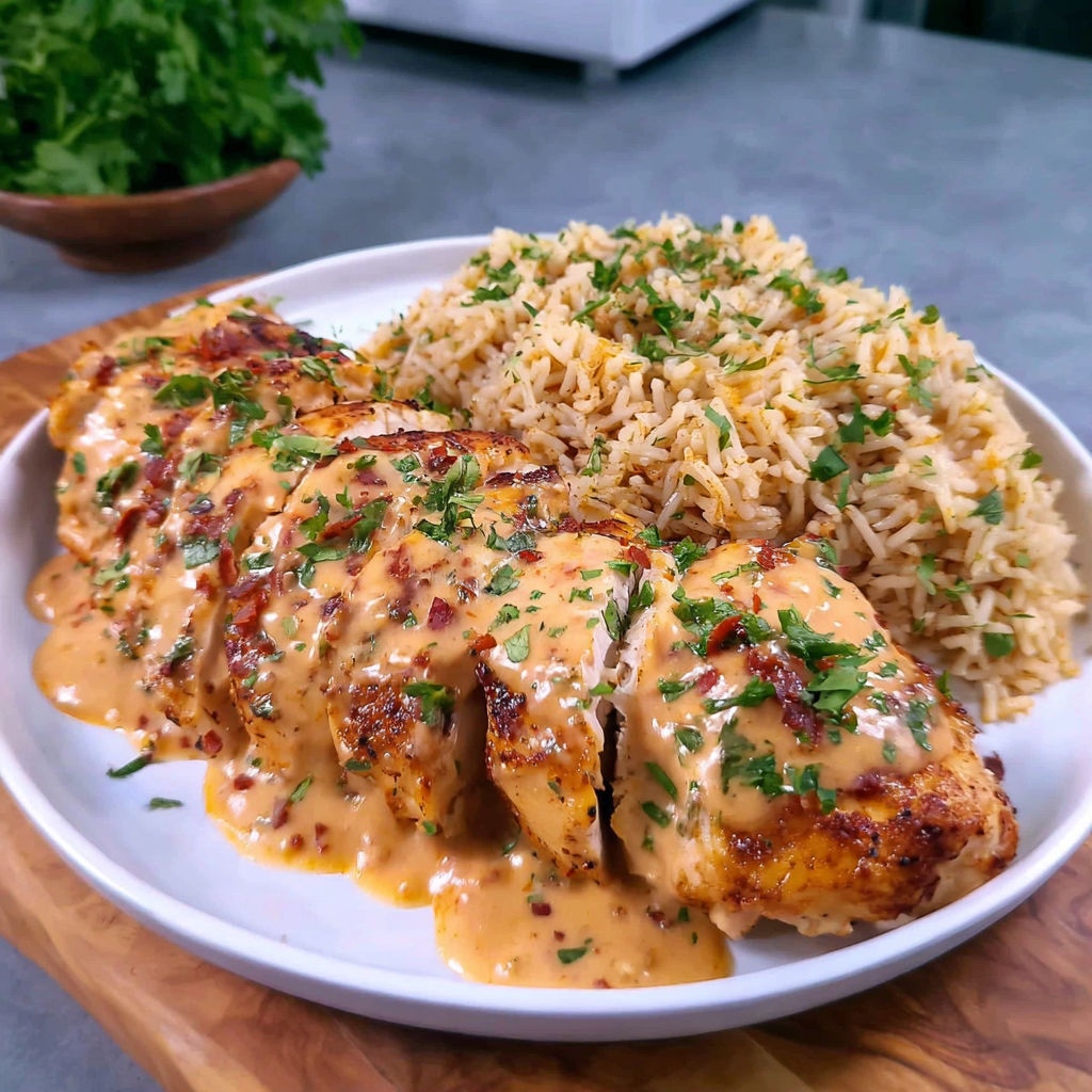 A plate of chicken with rice and a bowl of greens.