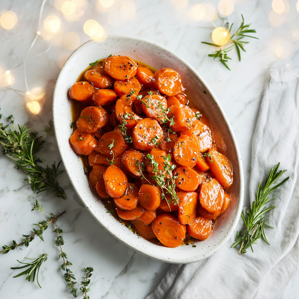 A bowl of honey glazed carrots.