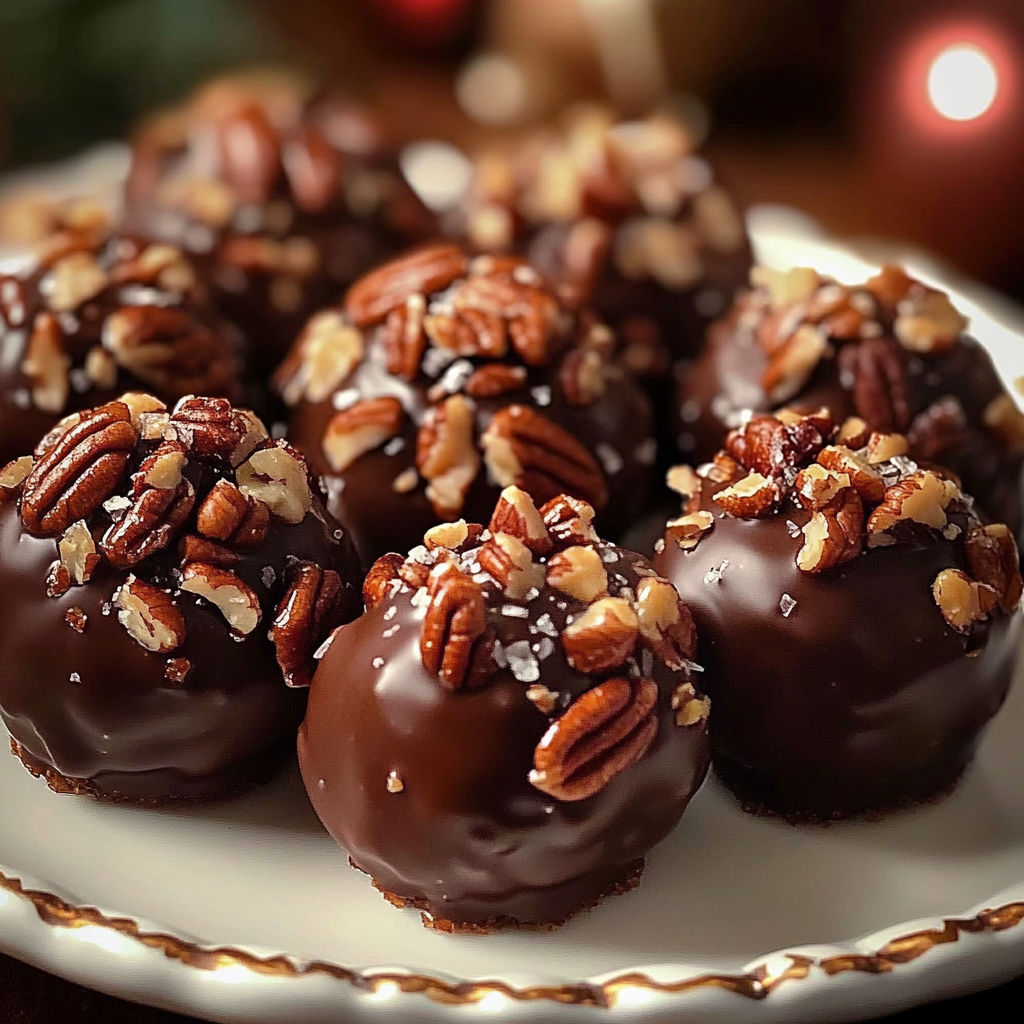 A plate of pecan pie balls.