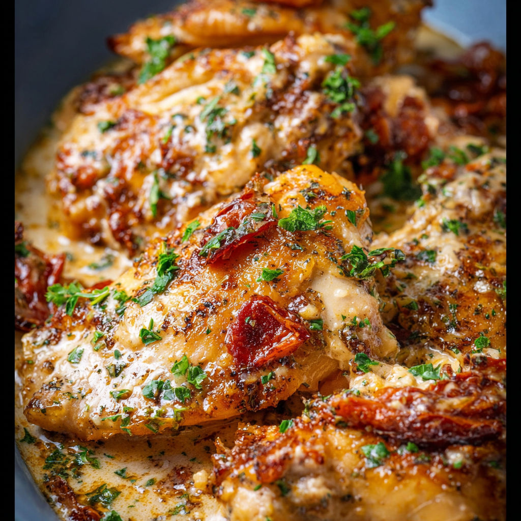 Chicken in a crock pot.