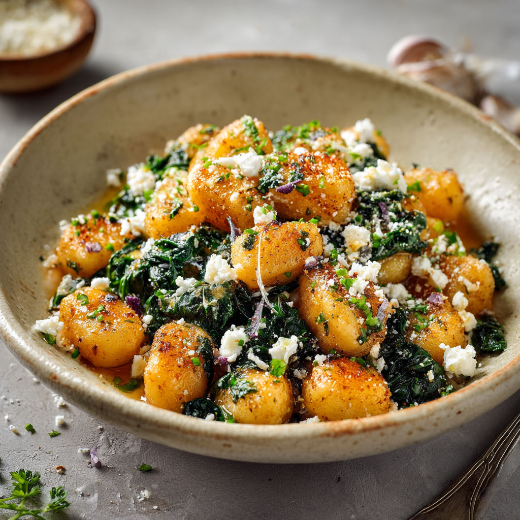 A bowl of food with a green topping.
