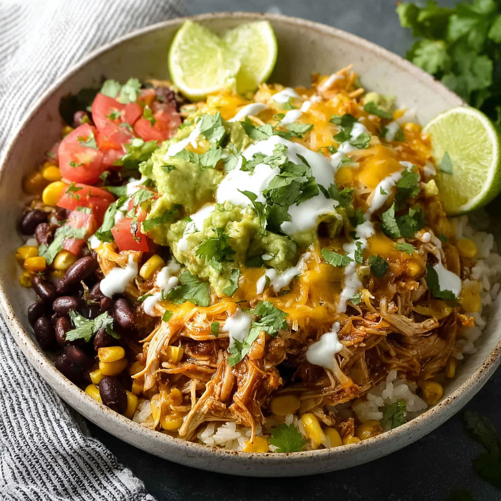 A bowl of food with rice, beans, corn, and cheese.