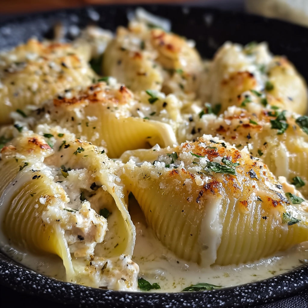 A bowl of pasta with cheese and herbs.