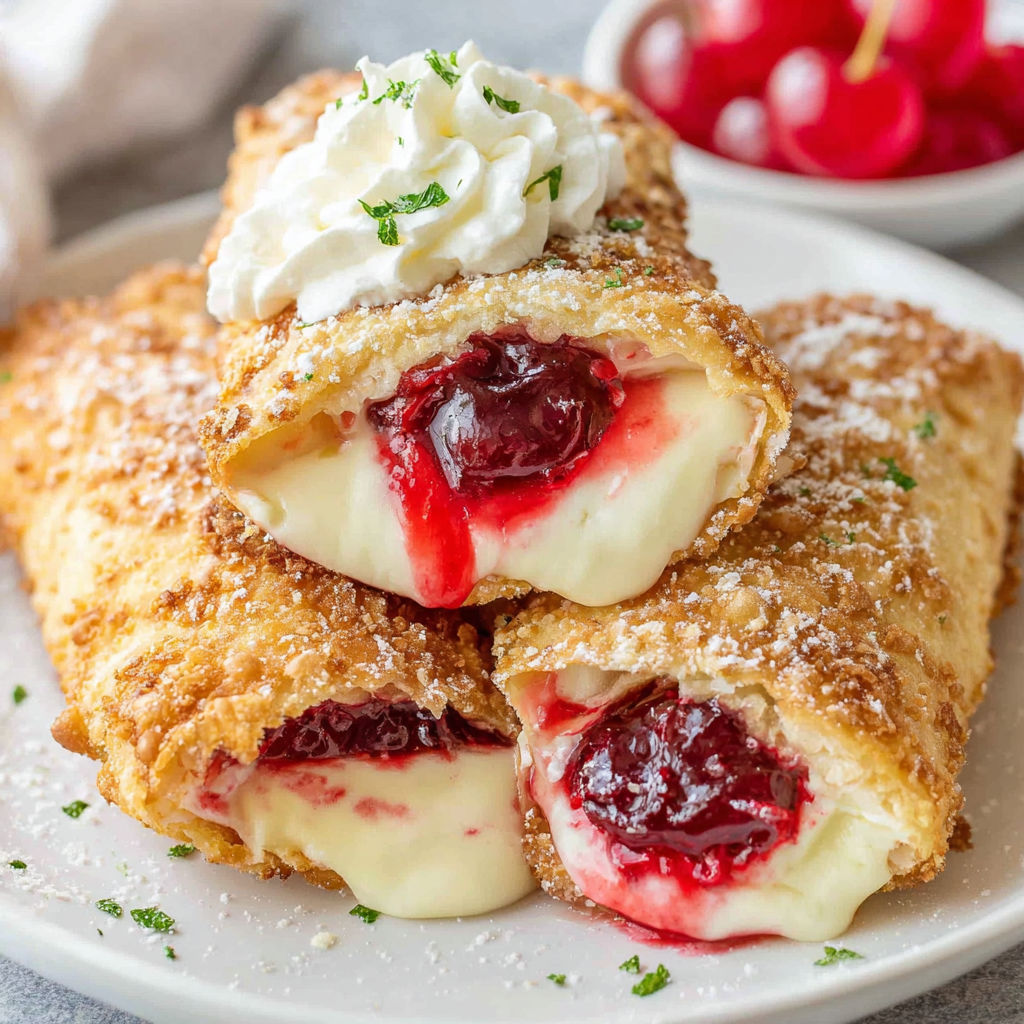 A plate of food with a cherry on top.