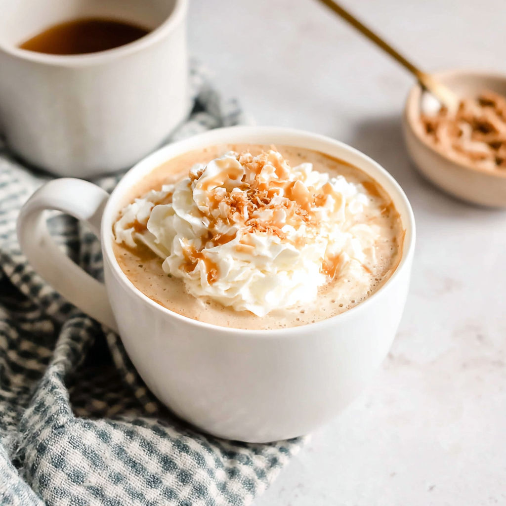 A cup of coffee with whipped cream and a spoon.