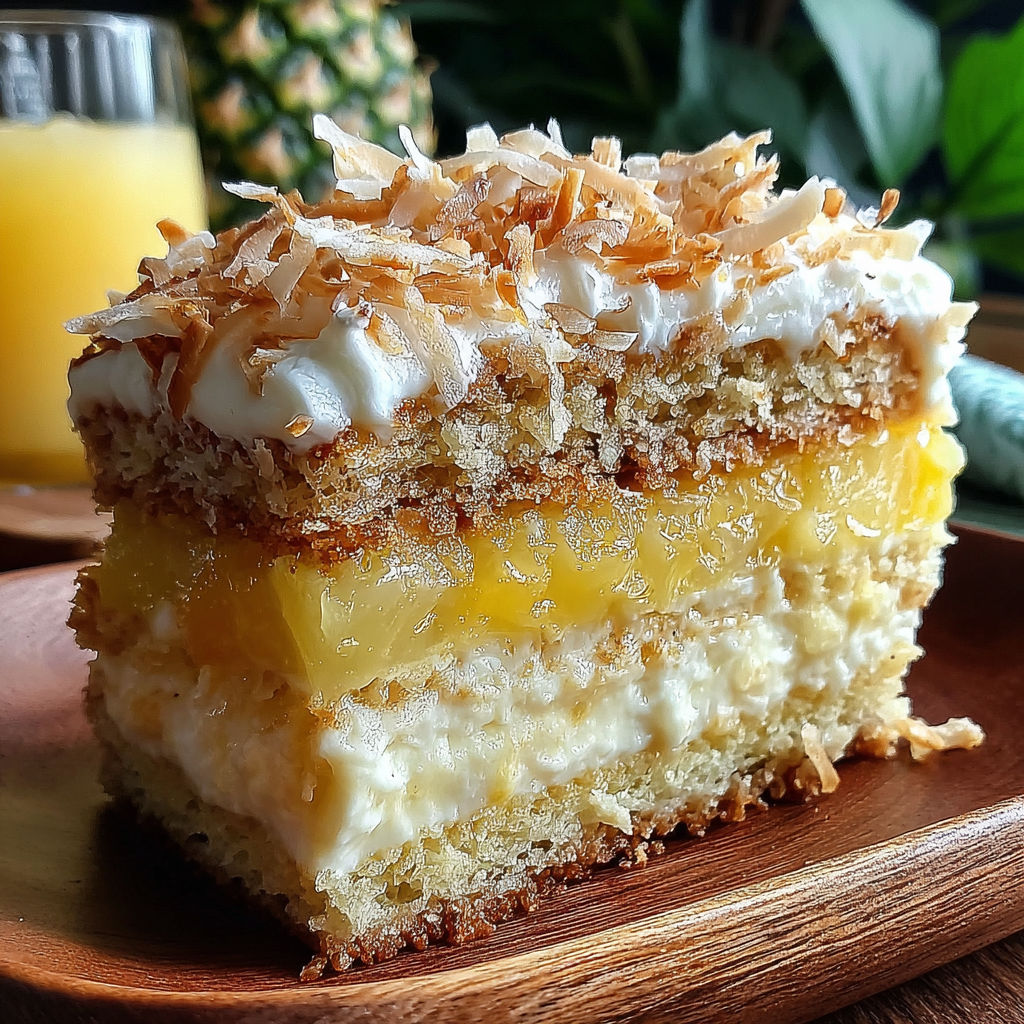 A slice of Hawaiian pineapple cake.