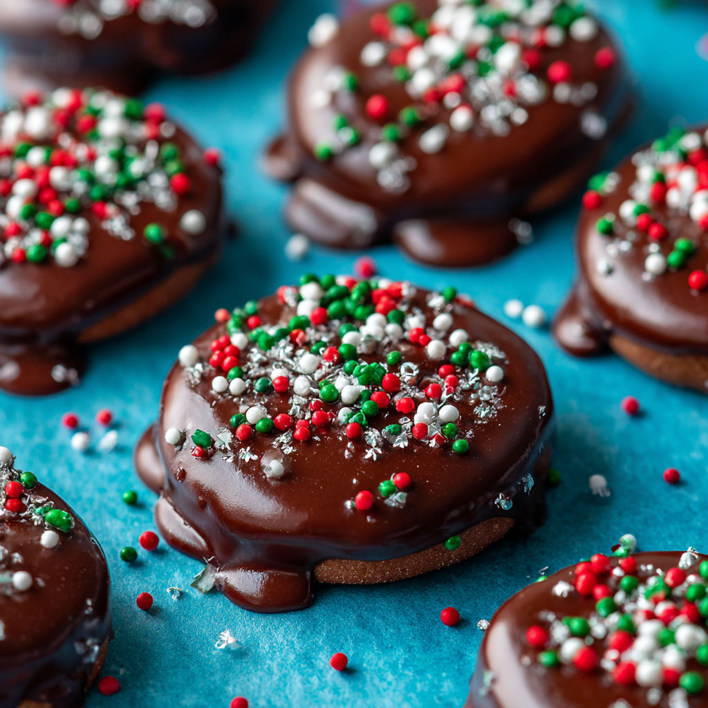 A plate of homemade peppermint patties.