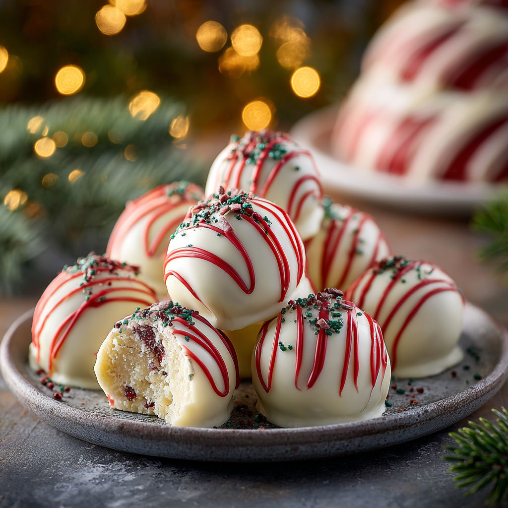 A plate of Christmas tree cake truffles with little debbies cakes.