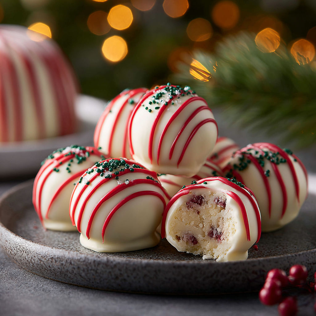 A plate of Christmas tree cake truffles with little debbies cakes.