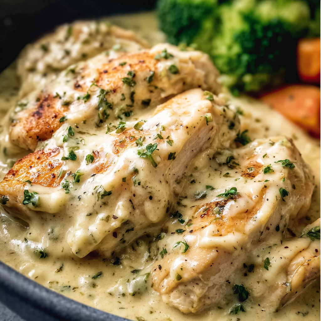 A dish of chicken with broccoli and cheese.