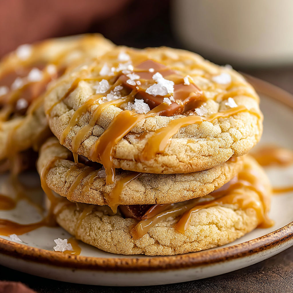 A plate of salted caramel cookies.