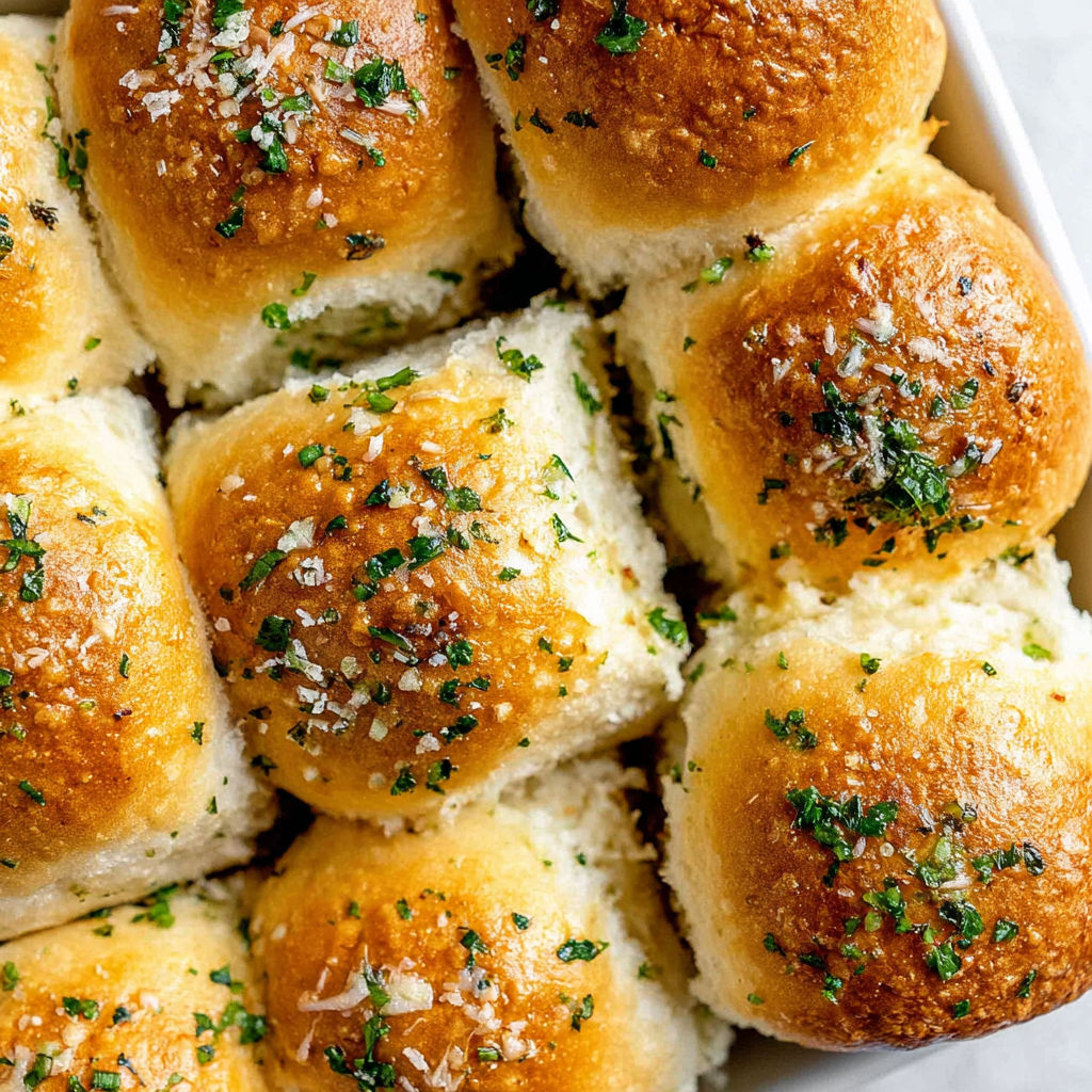 A plate of garlic bread rolls.