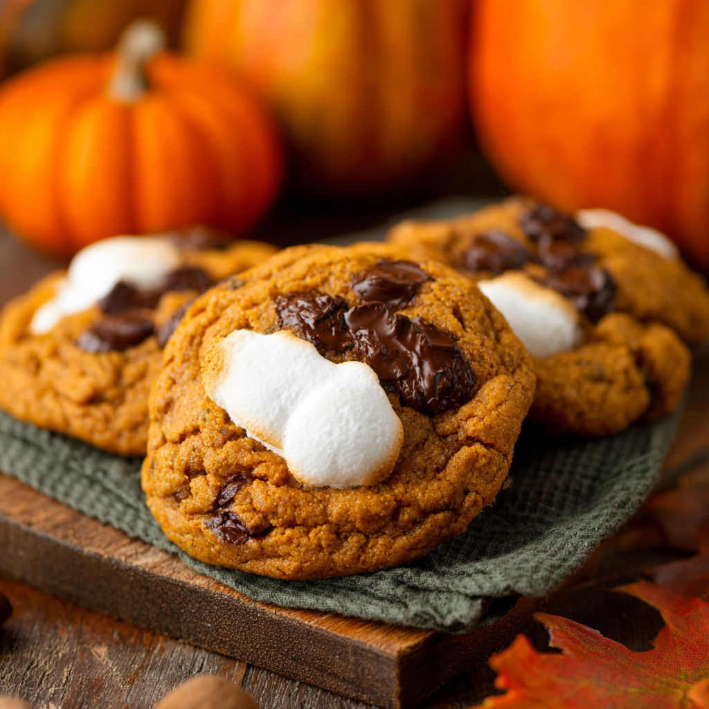 Pumpkin S'mores Cookies.