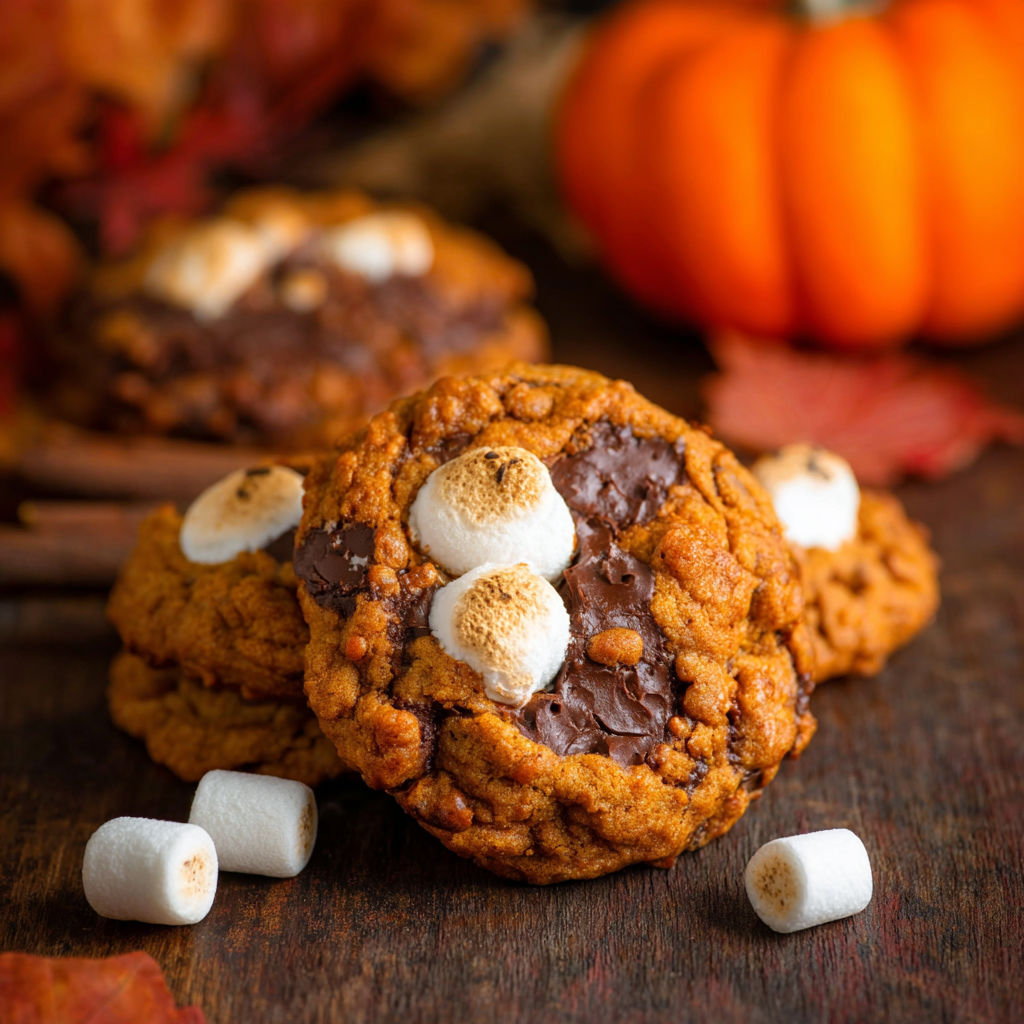 A close up of a cookie with marshmallows on top.