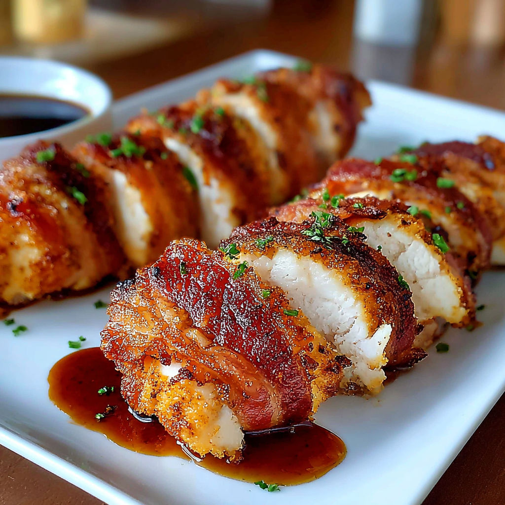 A plate of food with a sauce on it.