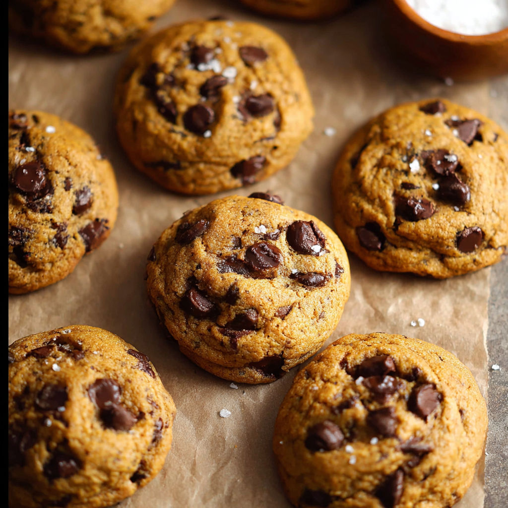 Chocolate chip cookies with white sugar on a paper towel.