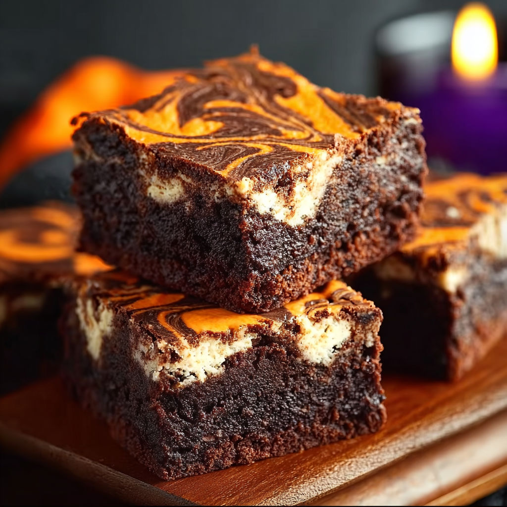 A delicious swirl cream cheese brownies for your Halloween bash.