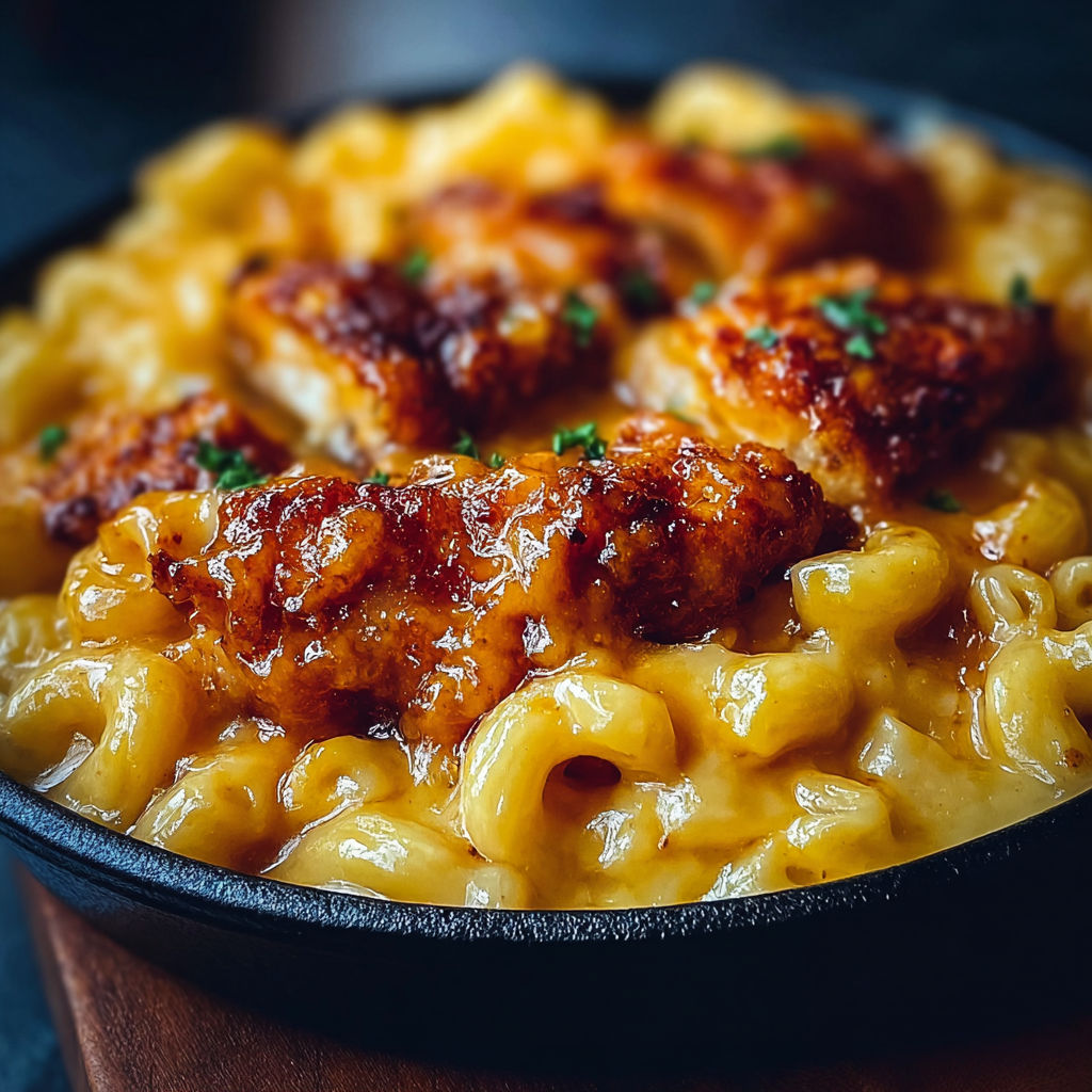 A close up of a plate of macaroni and cheese.