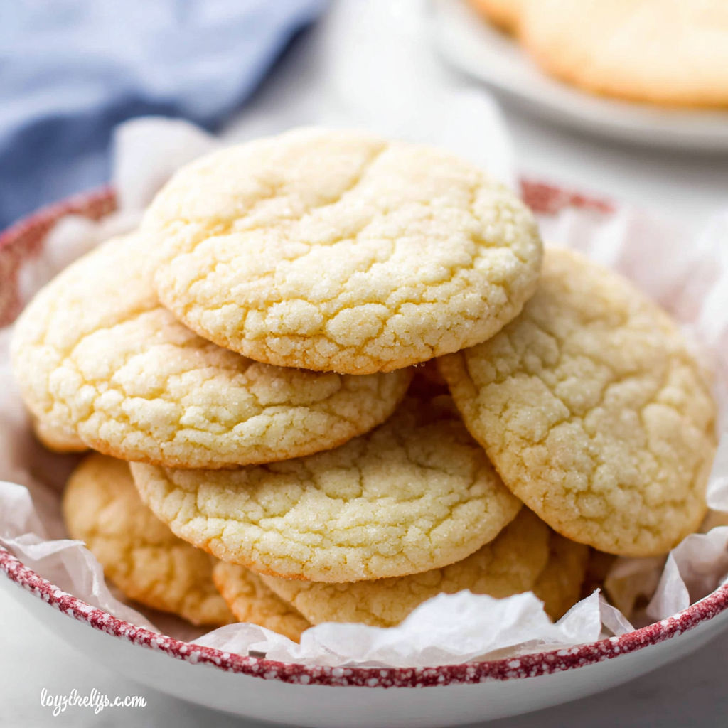 A stack of chewy sugar cookies.