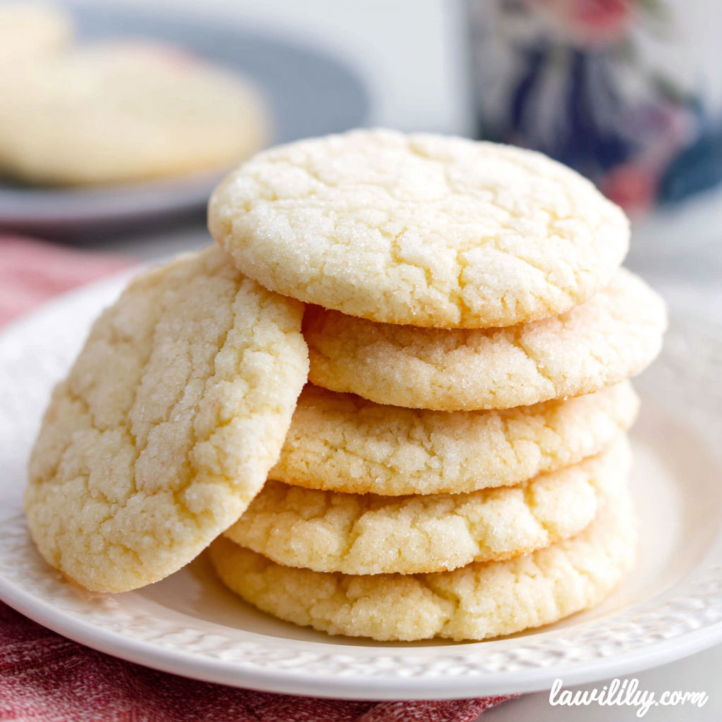 A stack of chewy sugar cookies.