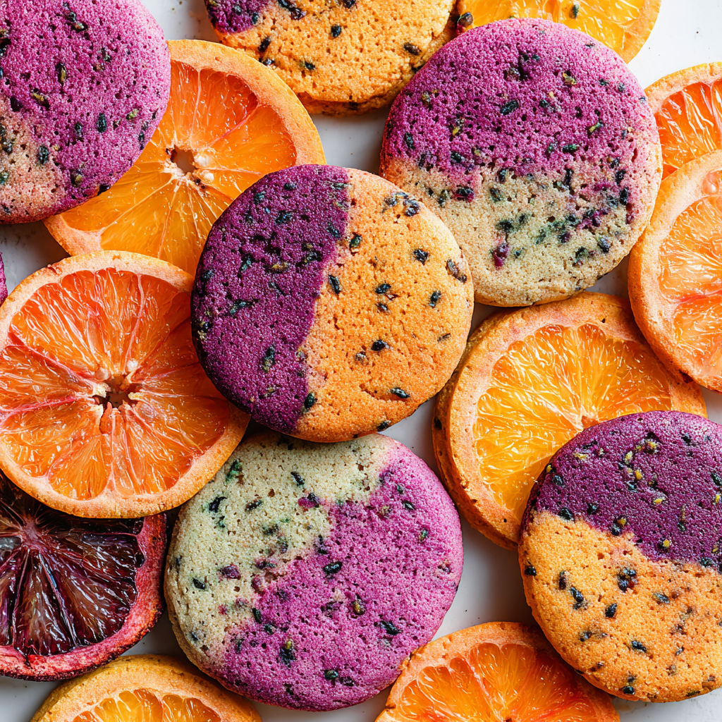 A variety of colorful cookies with different flavors.