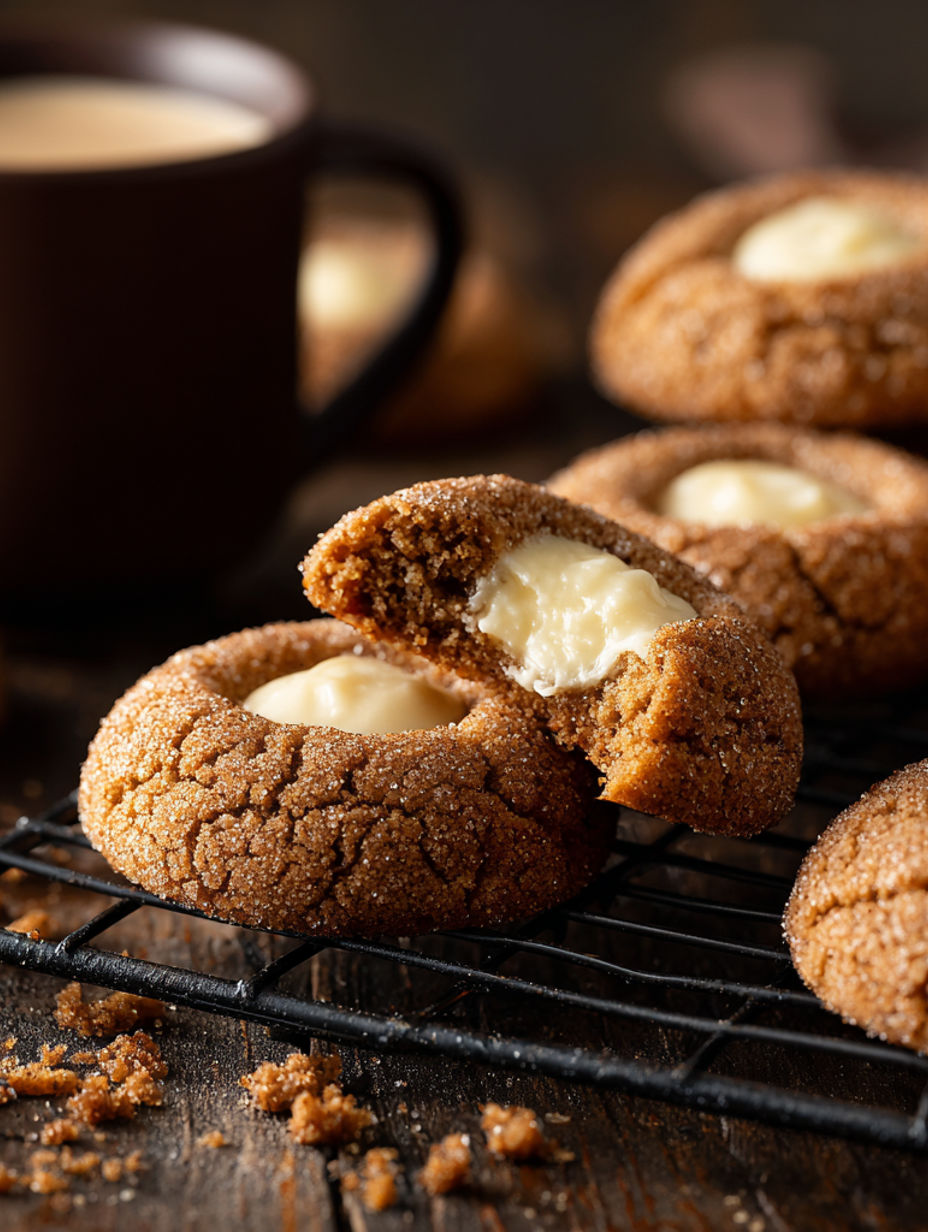 A tray of Eggnog Snickerdoodle Thumbprint Cookies.