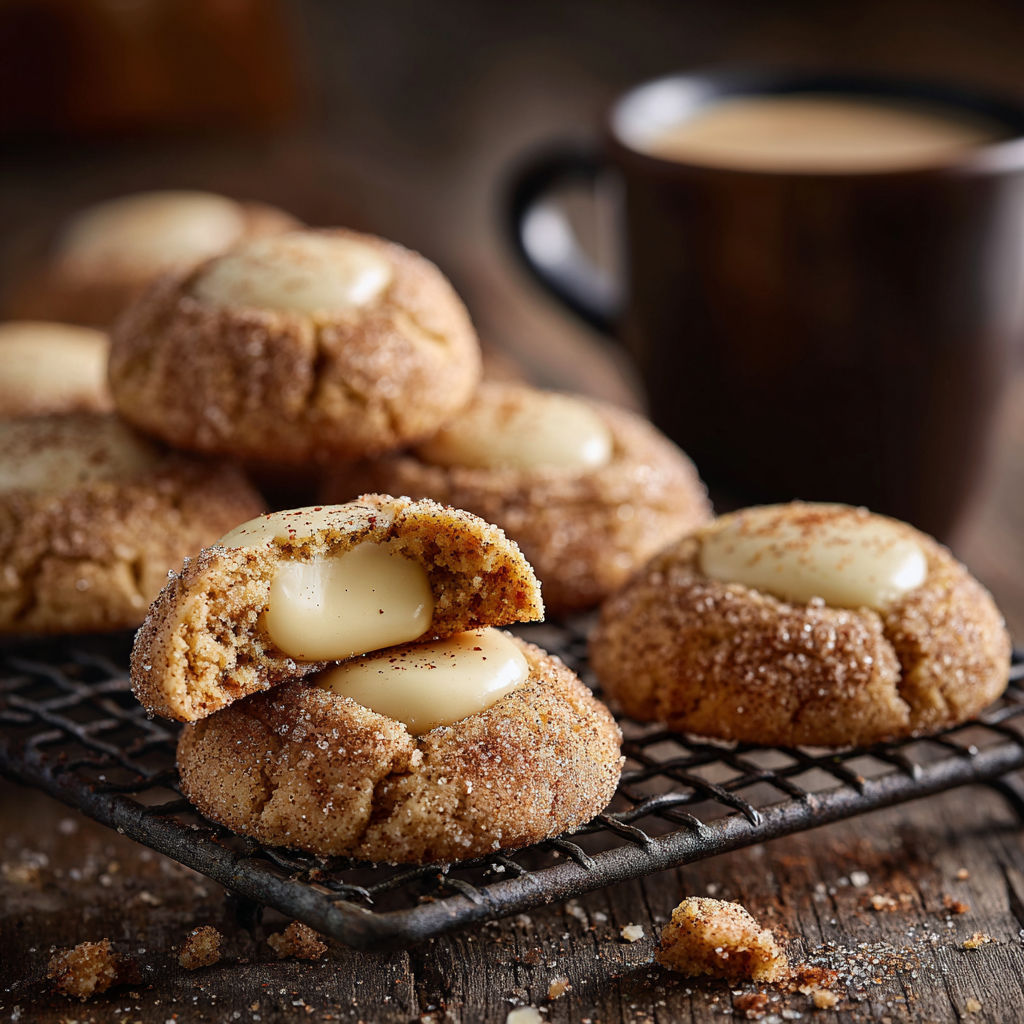 A plate of cookies with a cup of coffee.