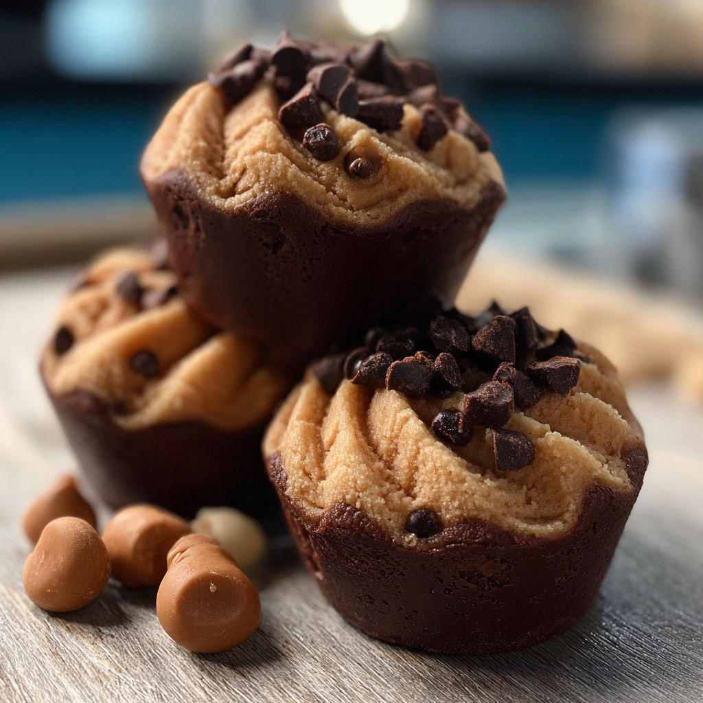 Chocolate cupcakes with chocolate chips.