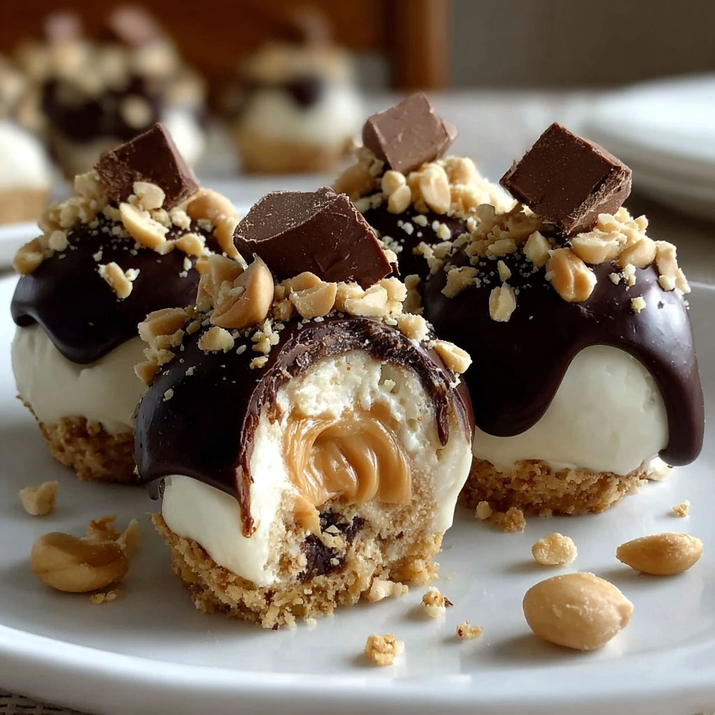 A plate of chocolate covered peanut butter cups.