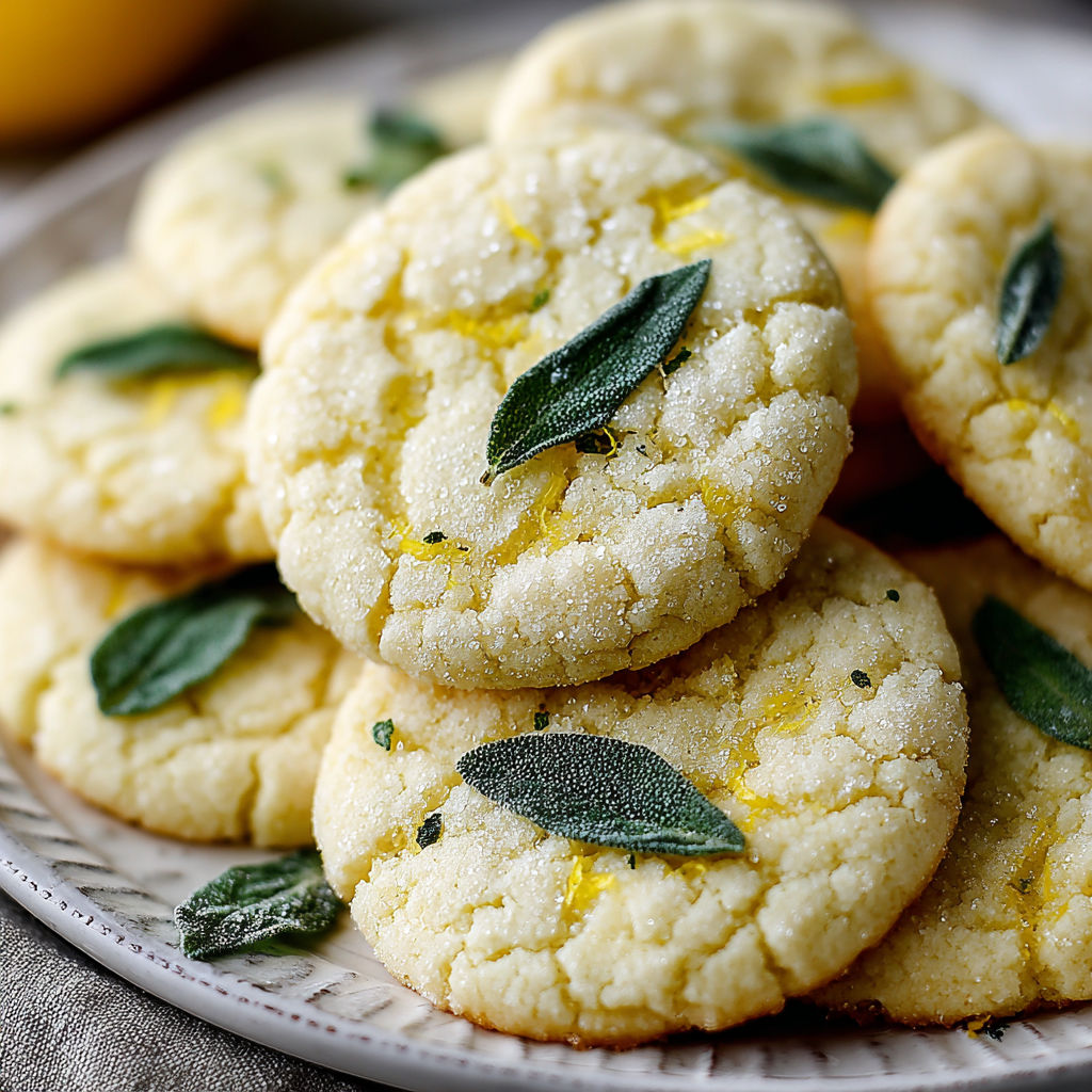 A plate of cookies with green leaves on top.