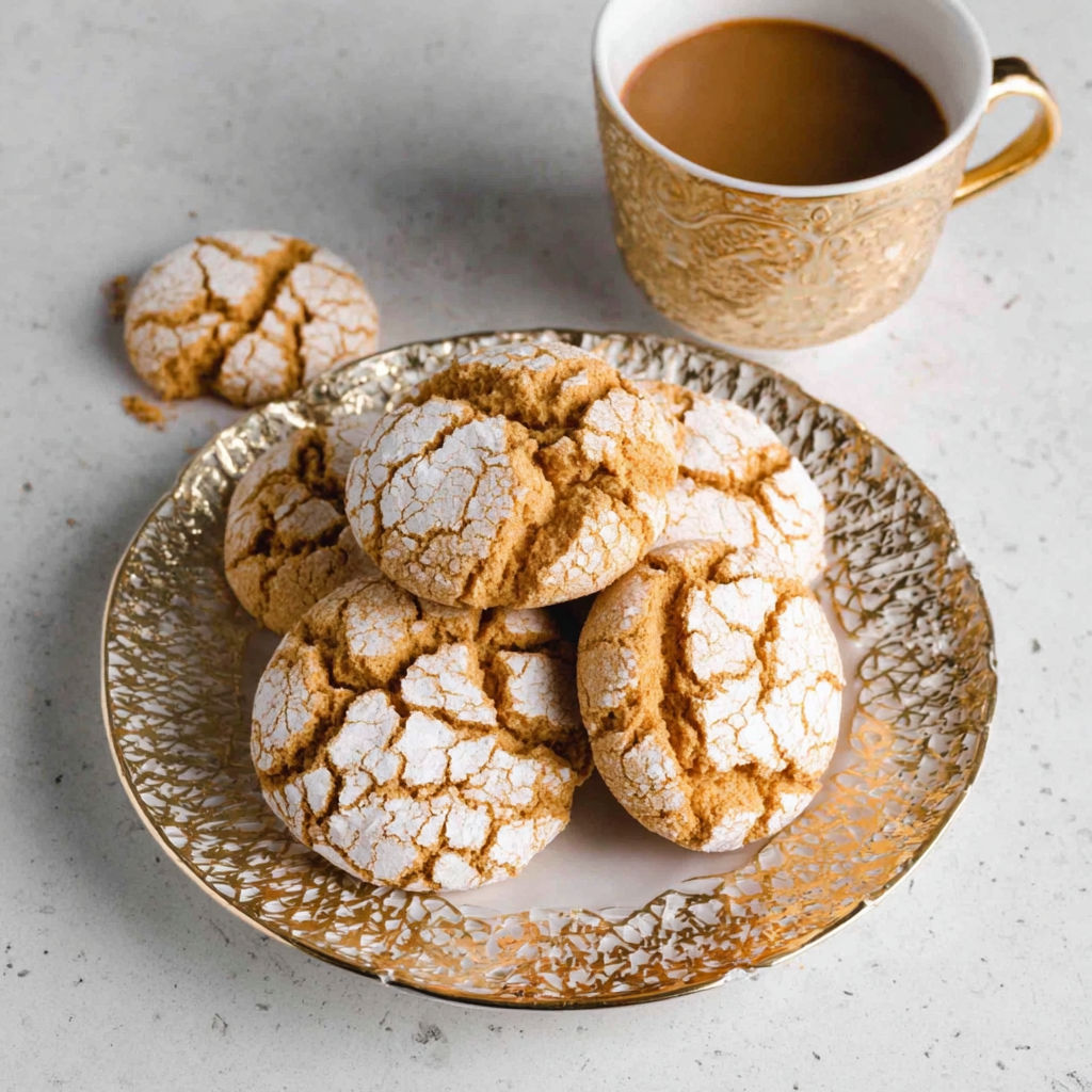 A plate of cookies with a cup of coffee.