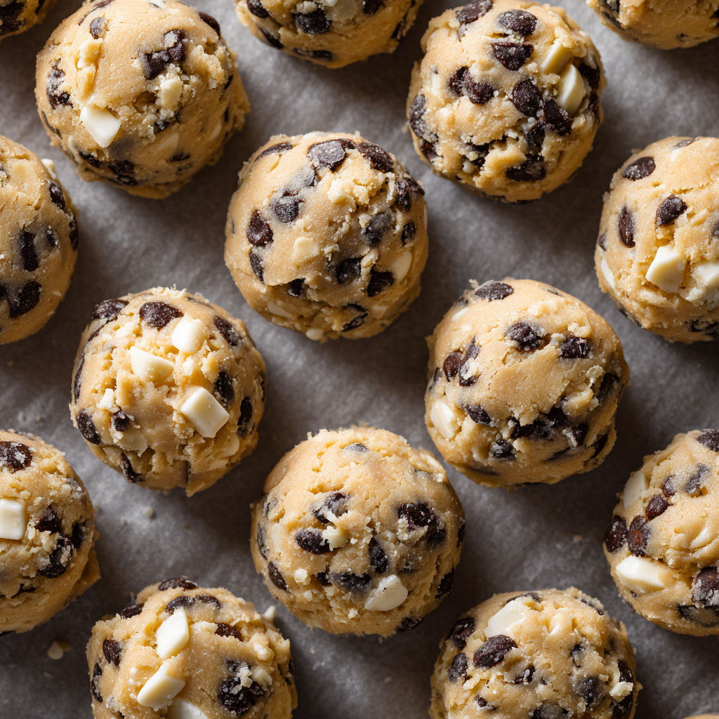 A close up of a chocolate chip cookie.