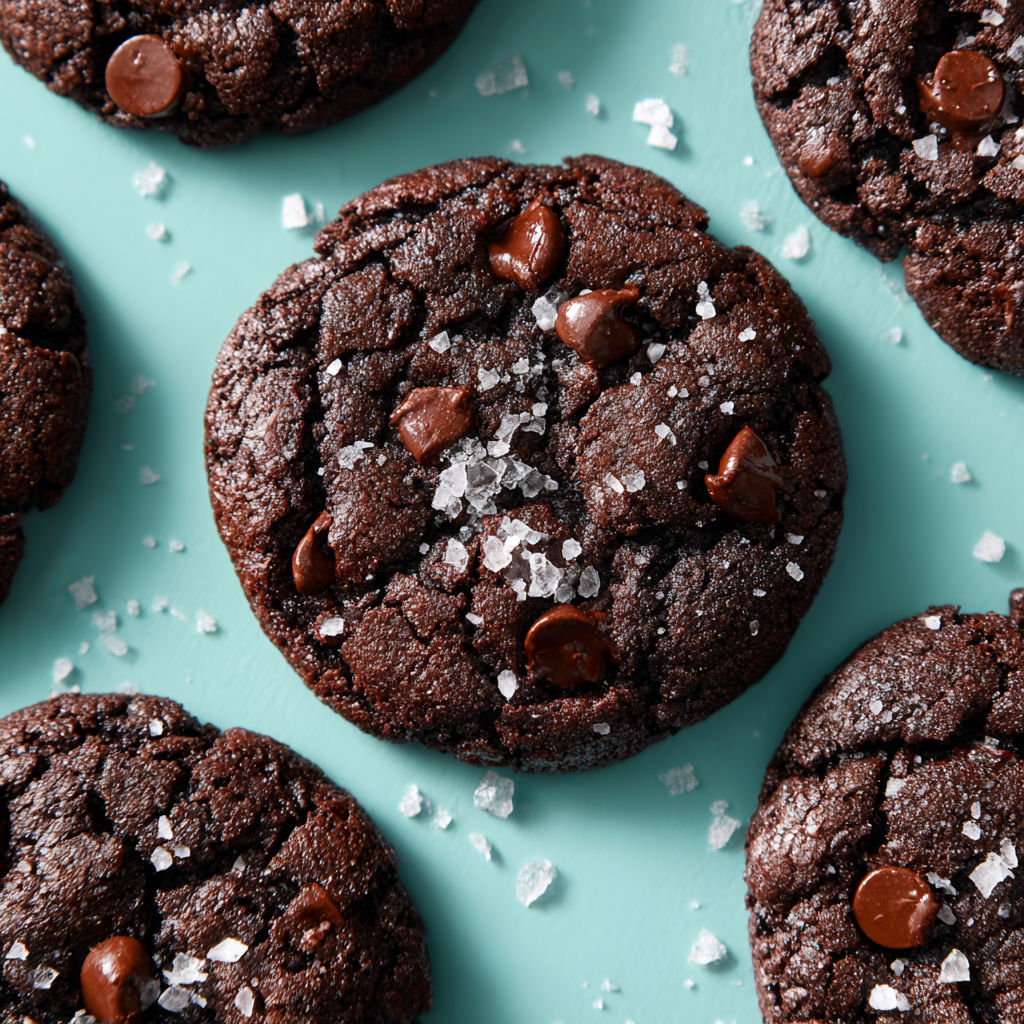 Chocolate chip cookies with sugar on top.