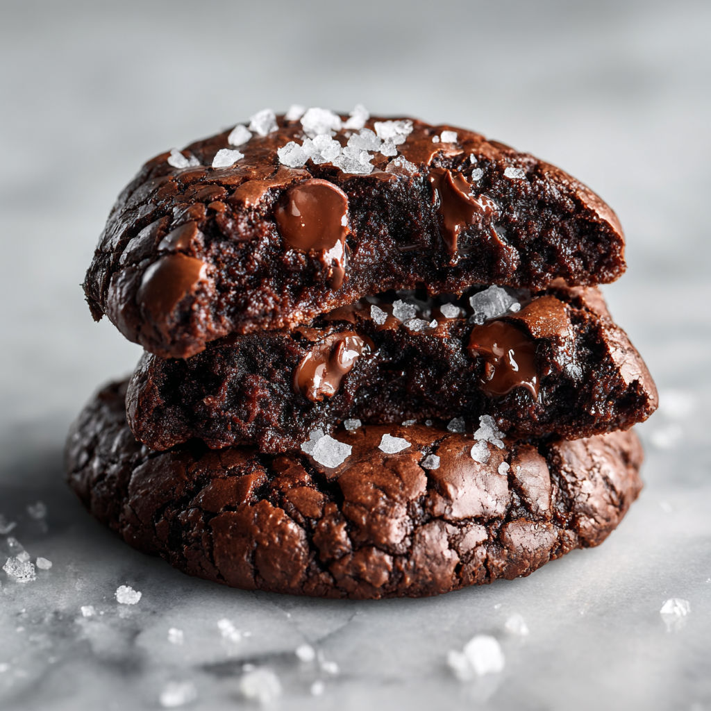 Chocolate chip cookies with chocolate drizzle.