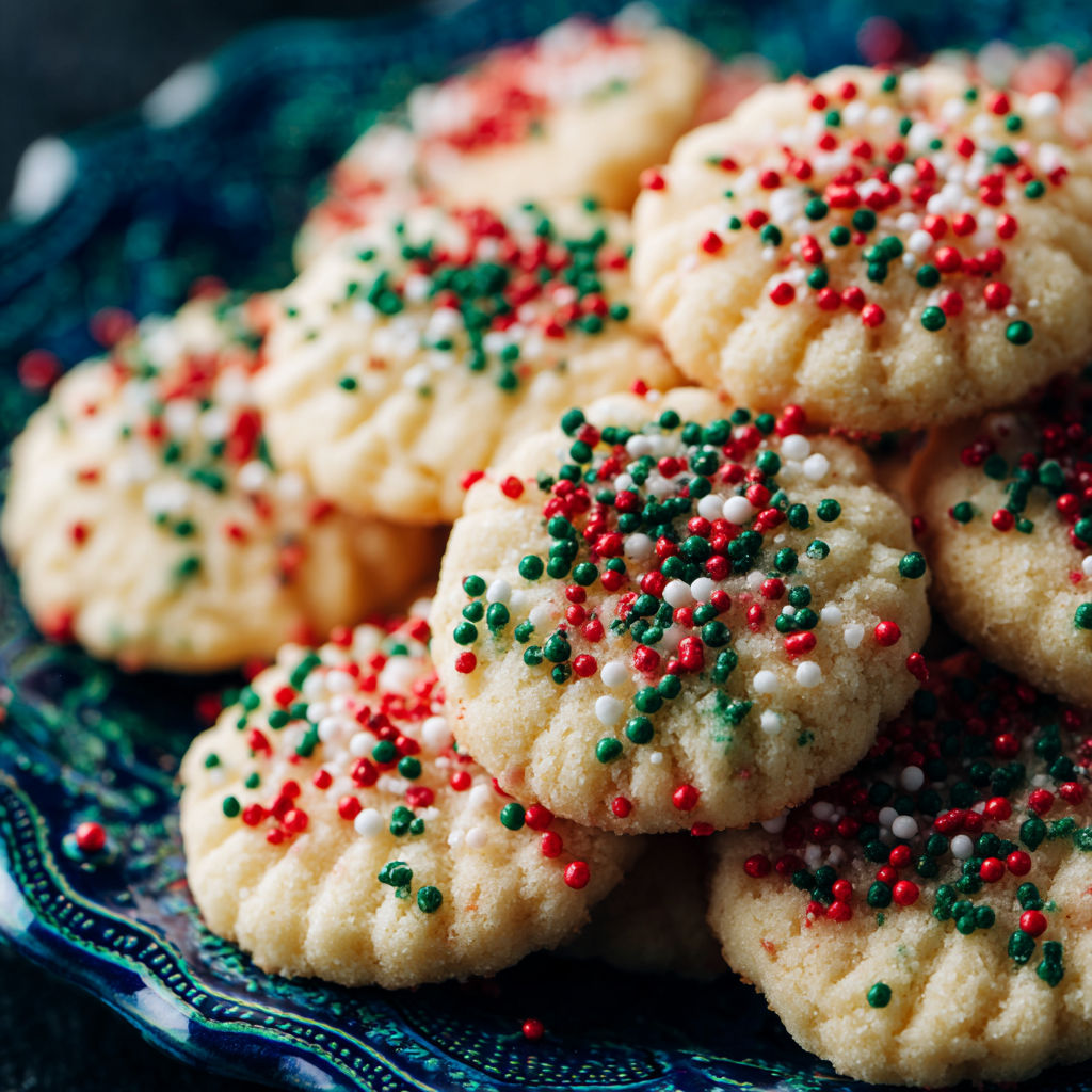A plate of whipped shortbread cookies.