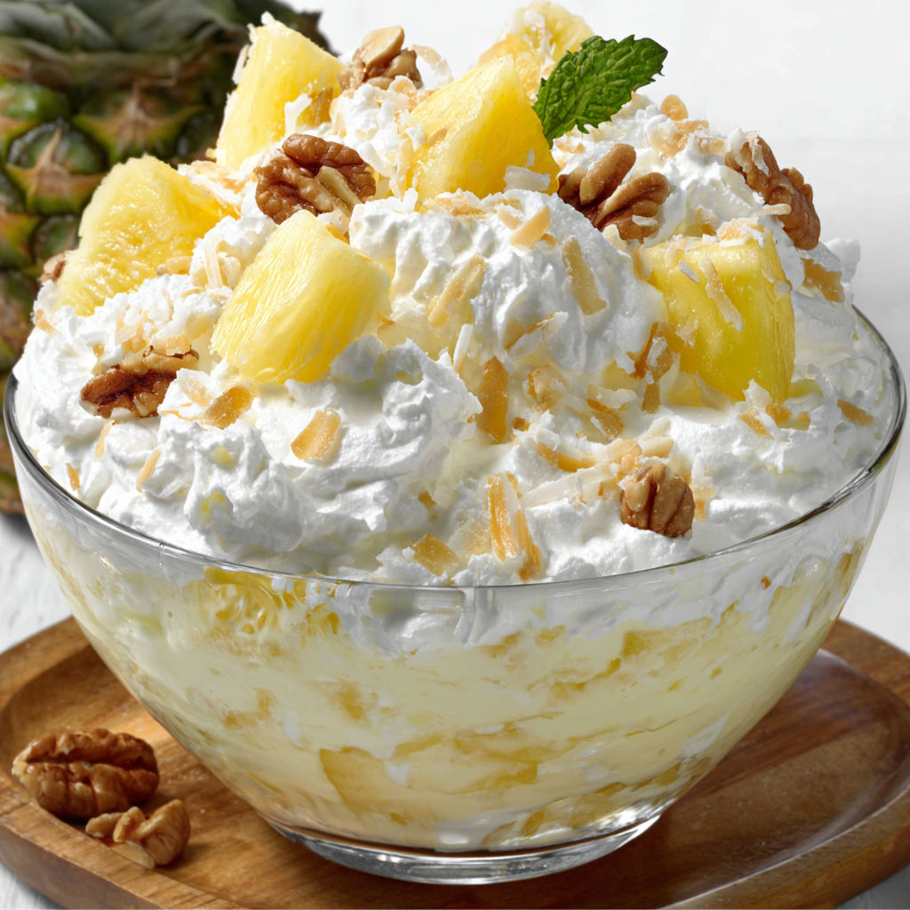 A bowl of pineapple whip cream.