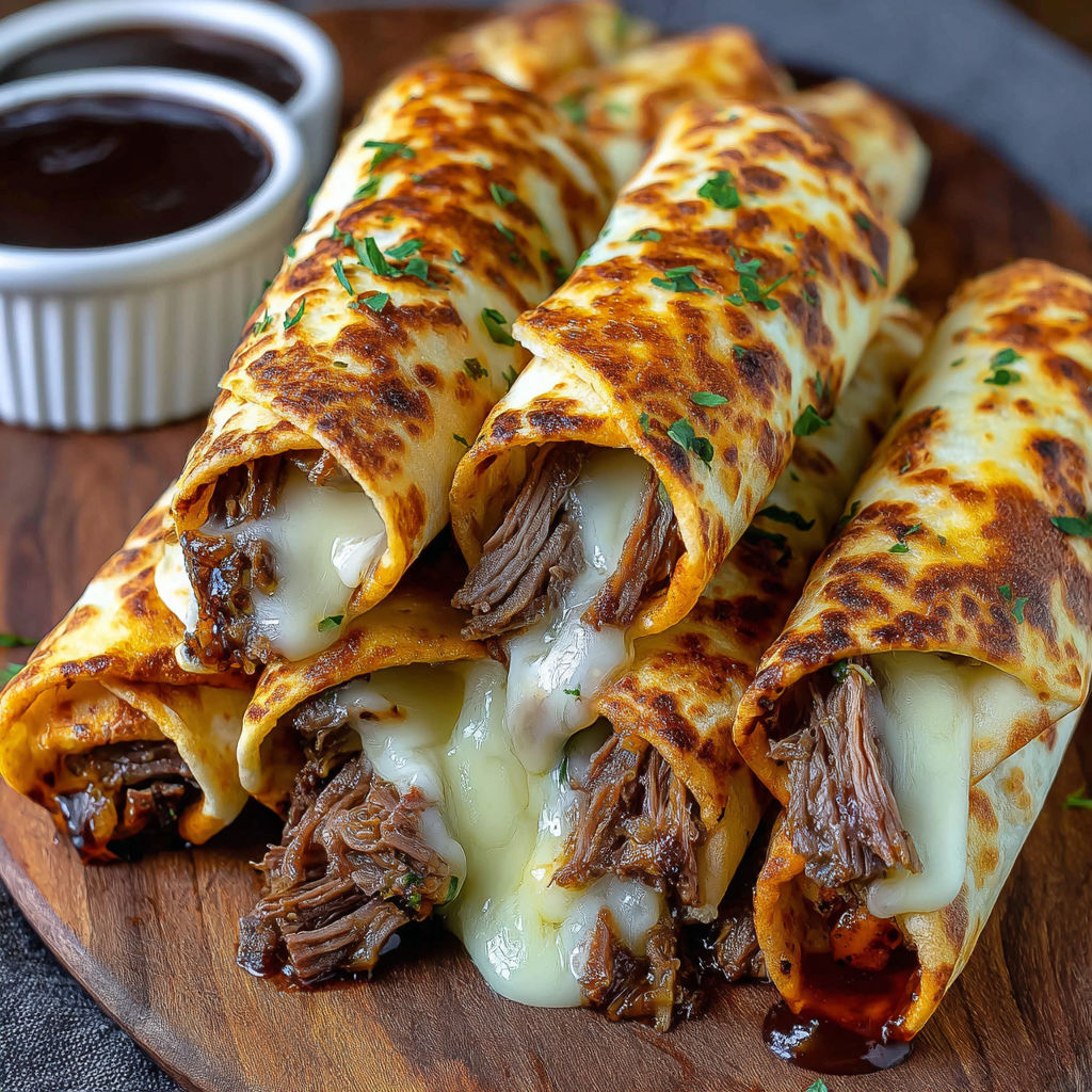 A plate of food with a white sauce on it.