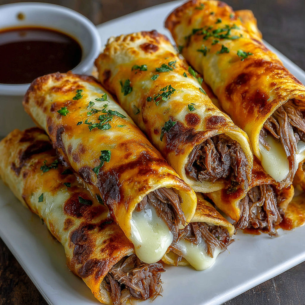 A plate of food with a sauce on the side.