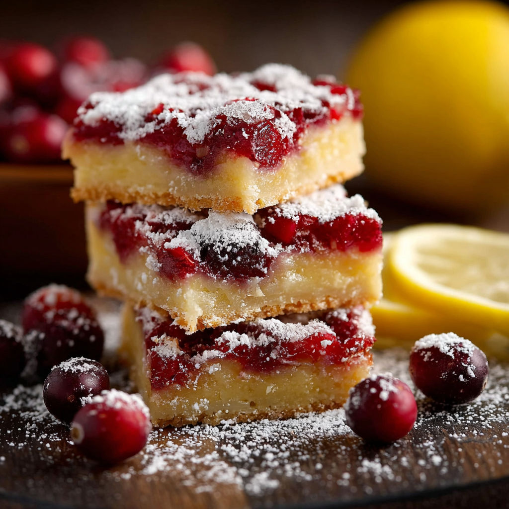 A stack of three cakes with white powder on top.