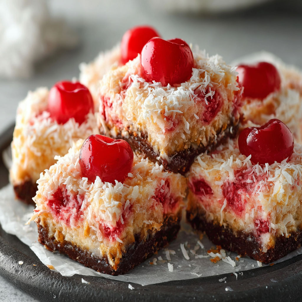 A dessert with cherries on top.