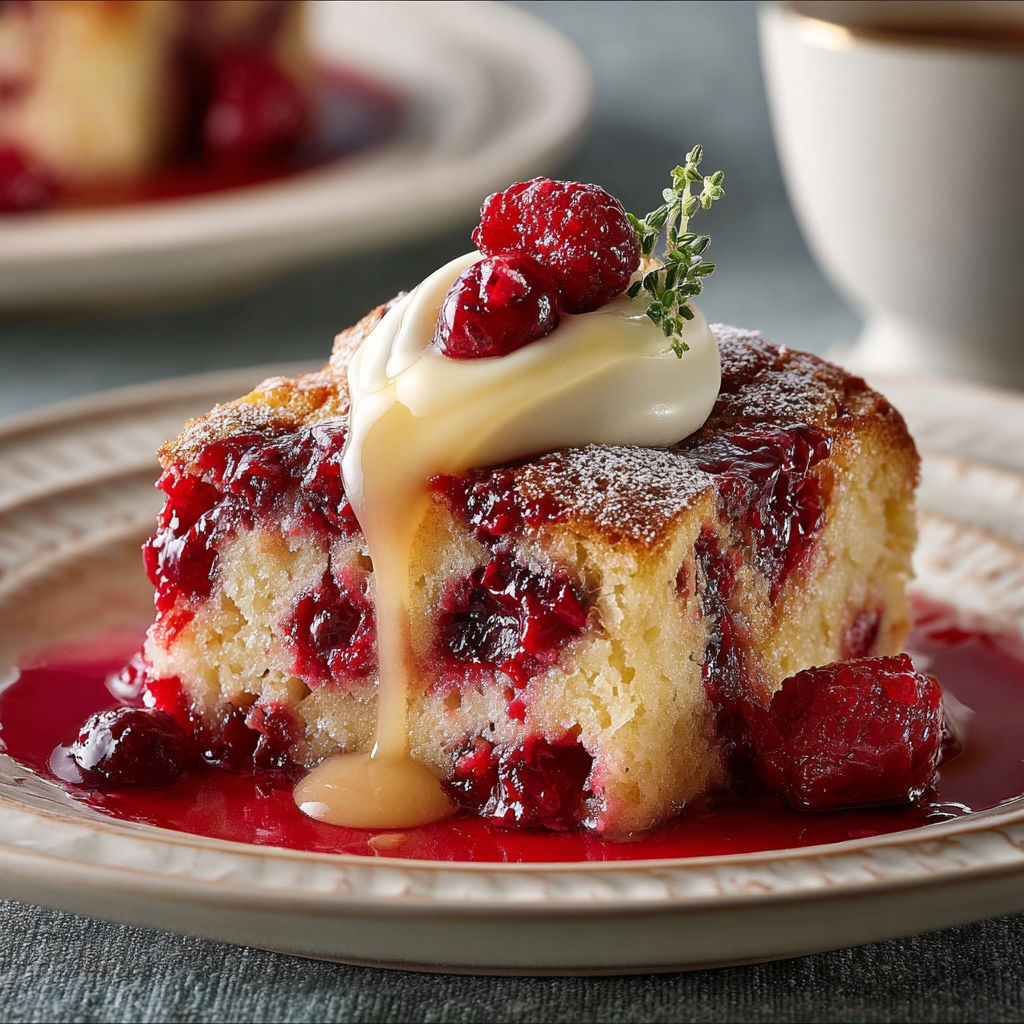 A slice of cake with a dollop of whipped cream on top.