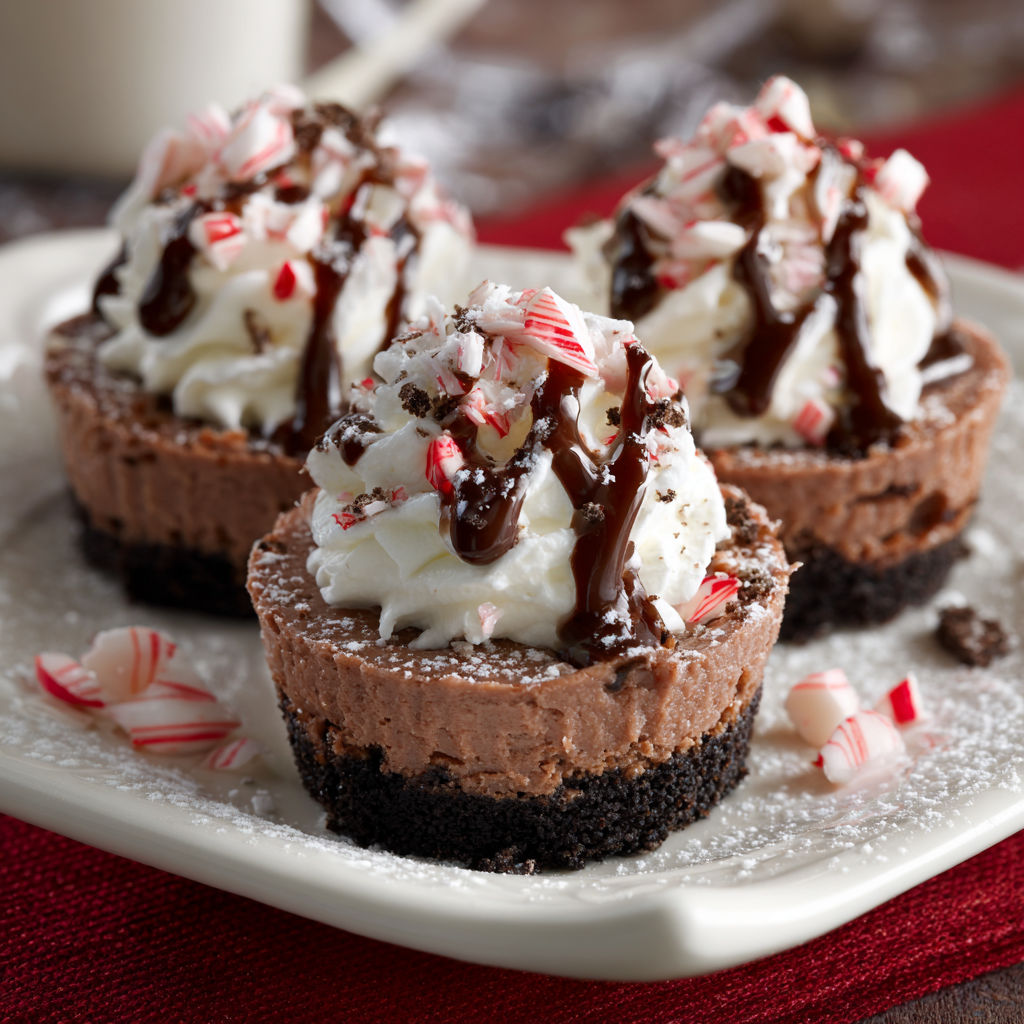 Two desserts with white icing and red and green sprinkles.