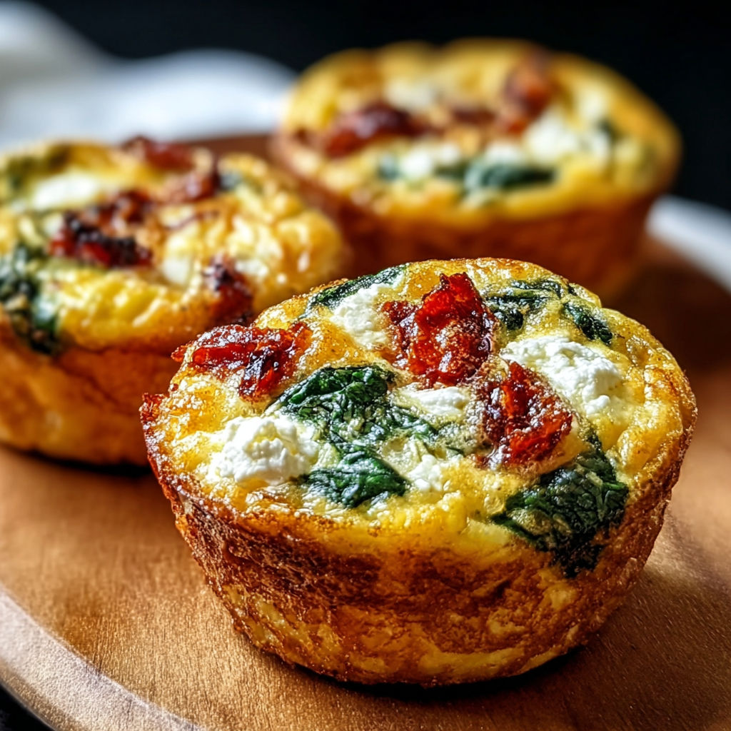 Two small muffins with greens and cheese.